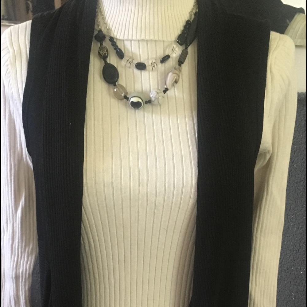 Black waterfall (drape) vest